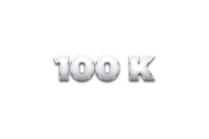 100 k subscribers celebration greeting Number with metal design png