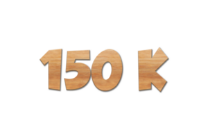 150 K iscritti celebrazione saluto numero con quercia legna design png