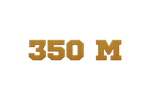 350 million subscribers celebration greeting Number with embroidery design png