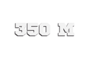 350 million subscribers celebration greeting Number with 3d paper design png