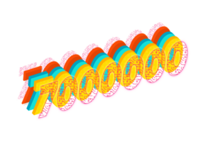 7000000 subscribers celebration greeting Number with tech design png