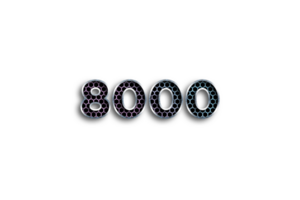 8000 suscriptores celebracion saludo número con red diseño png