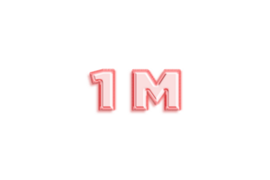 1 million subscribers celebration greeting Number with rose gold design png