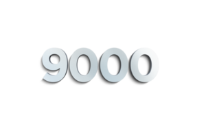 9000 suscriptores celebracion saludo número con acero diseño png