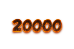 20000 suscriptores celebracion saludo número con carbón diseño png