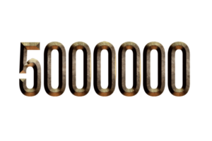 5000000 subscribers celebration greeting Number with historical design png