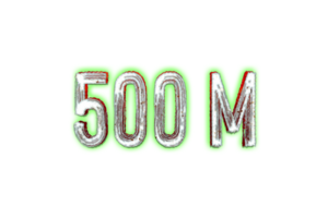 500 miljon prenumeranter firande hälsning siffra med Skräck design png