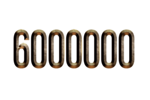 6000000 subscribers celebration greeting Number with histroical design png