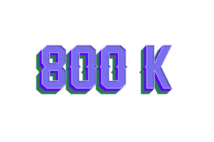 800 k subscribers celebration greeting Number with vintage design png