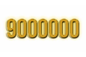 9000000 subscribers celebration greeting Number with golden design png