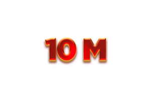 10 million subscribers celebration greeting Number with fruity design png