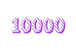 10000 subscribers celebration greeting Number with stripe design png