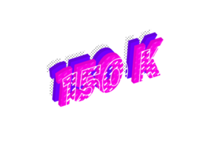 150 k subscribers celebration greeting Number with multi layer design png