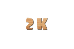 2 k subscribers celebration greeting Number with wood design png