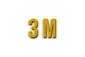 3 million subscribers celebration greeting Number with golden design png