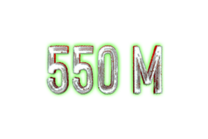 550 millón suscriptores celebracion saludo número con horror diseño png