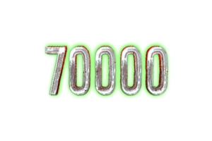 70000 subscribers celebration greeting Number with horror design png