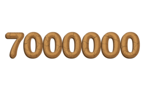 7000000 prenumeranter firande hälsning siffra med lera design png