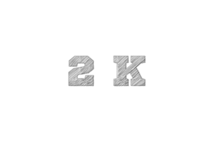 2 k subscribers celebration greeting Number with pencil sketch design png