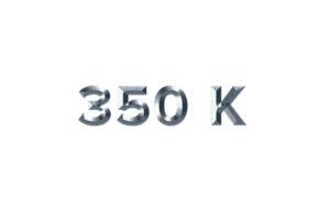 350 k suscriptores celebracion saludo número con gris metal diseño png