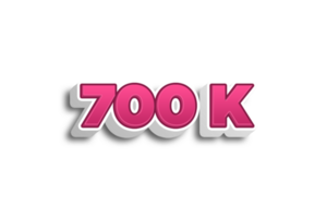 700 k abonnees viering groet aantal met roze 3d ontwerp png