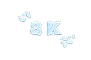 8 k subscribers celebration greeting Number with water design png