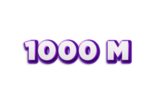 1000 miljoen abonnees viering groet aantal met Purper 3d ontwerp png