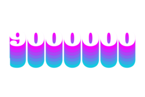 9000000 subscribers celebration greeting Number with multi color design png