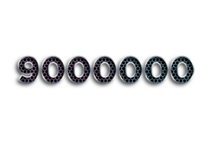 9000000 subscribers celebration greeting Number with net design png