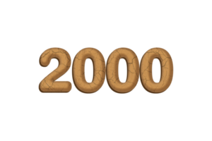 2000 subscribers celebration greeting Number with mud design png