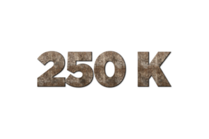 250 k abonnees viering groet aantal met oud okkernoot hout ontwerp png