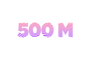 500 million subscribers celebration greeting Number with waves design png