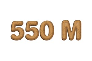 550 million subscribers celebration greeting Number with mud design png