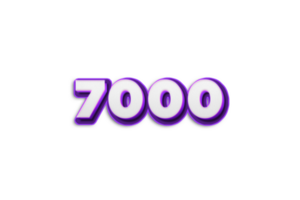 70000 les abonnés fête salutation nombre avec violet 3d conception png