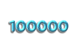 100000 subscribers celebration greeting Number with plastic design png