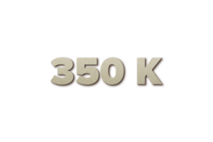 350 k subscribers celebration greeting Number with card board 2  design png