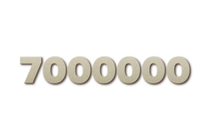 7000000 subscribers celebration greeting Number with card board design png