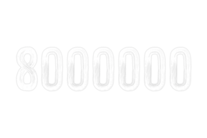 8000000 subscribers celebration greeting Number with chalk design png