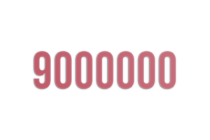 9000000 subscribers celebration greeting Number with paper design png