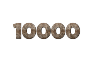10.000 assinantes celebração cumprimento número com velho noz madeira Projeto png