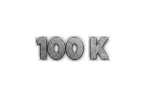 100 k subscribers celebration greeting Number with concrete design png