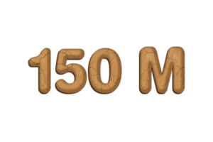 150 million les abonnés fête salutation nombre avec boue conception png