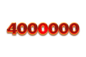 4000000 subscribers celebration greeting Number with fruity design png