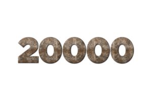 20000 Abonnenten Feier Gruß Nummer mit alt Nussbaum Holz Design png