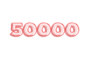 50000 subscribers celebration greeting Number with rose gold design png