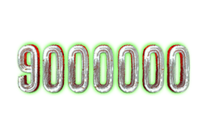 9000000 iscritti celebrazione saluto numero con orrore design png