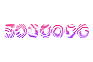 5000000 subscribers celebration greeting Number with waves design png