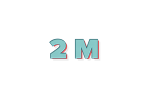 2 million subscribers celebration greeting Number with unique design png