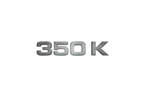 350 K iscritti celebrazione saluto numero con stella guerre design png