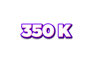 350 k suscriptores celebracion saludo número con púrpura y rosado diseño png